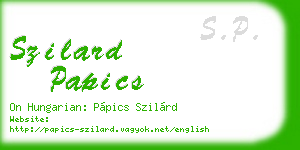 szilard papics business card