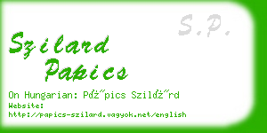 szilard papics business card